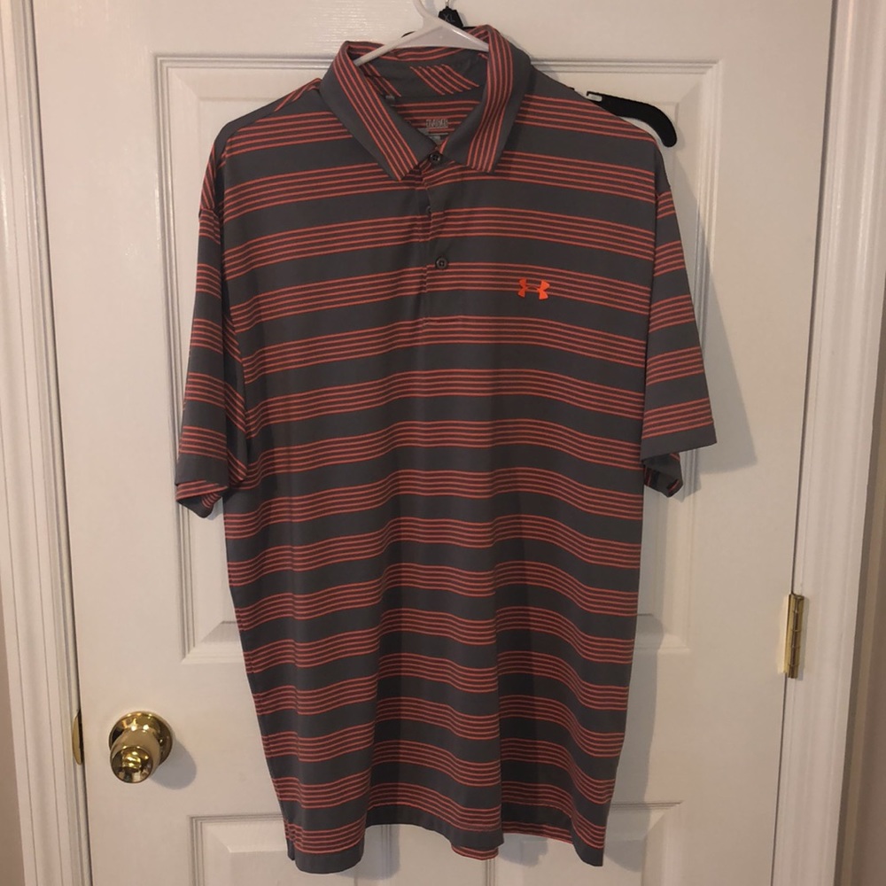 Orange and Grey XL Under Armour Polo